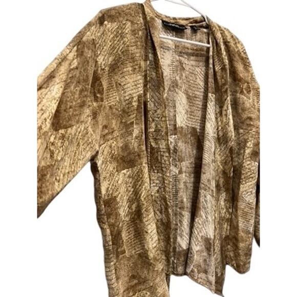 Vintage Linda Allard for Ellen Tracy Silk Abstract Script Print Blouse Size 8 - Picture 3 of 5